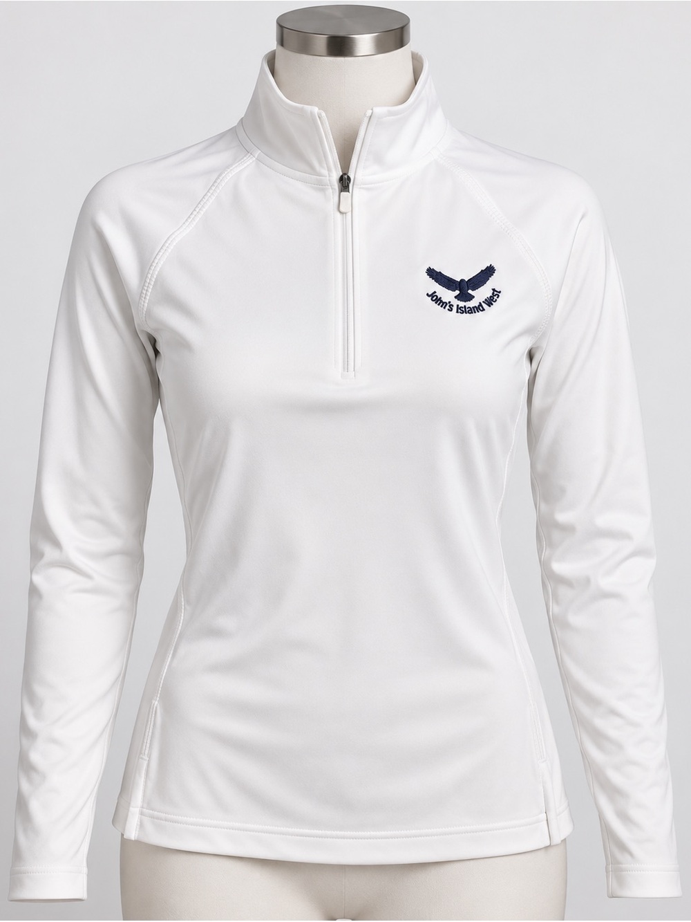 LPeter Millar Women’s XS White 1/4 Zip Pullover John’s Island West Golf NWT